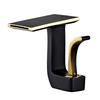 White Gold Waterfall Basin Faucet Brass Deck Mounted Bathroom Washbasin Faucet Creative Single Hole Hot and Cold Wash Basin Tap