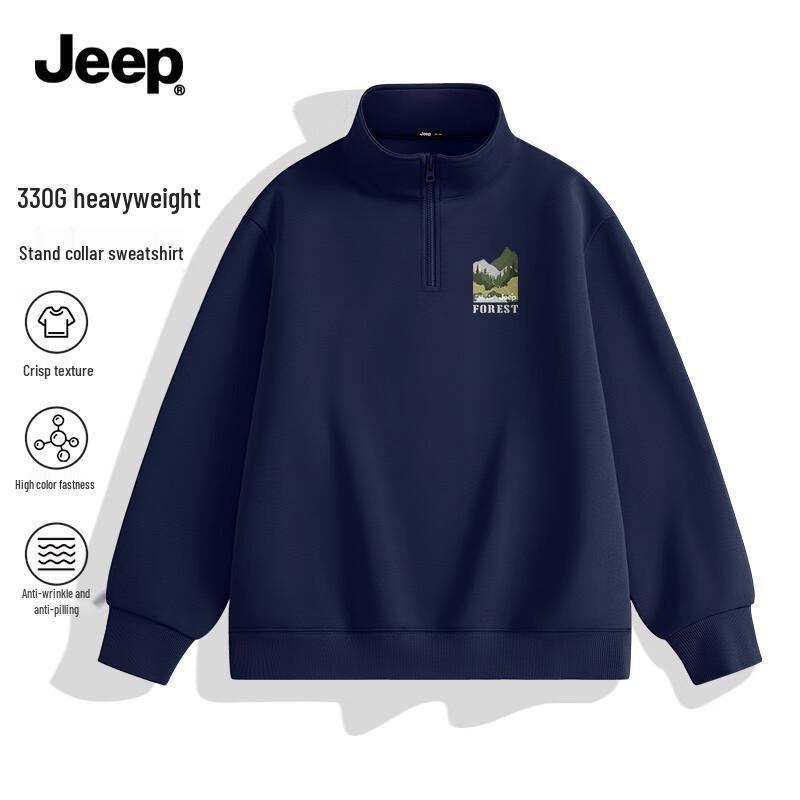 

JEEP Men s Stand Collar Sweatshirt M