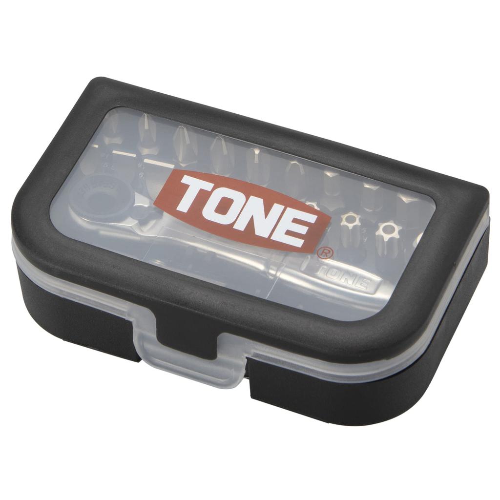 TONE BRS20 Bit Ratchet Bit 22 Pieces Set, 6.35mm (1/4") Drive, Black,