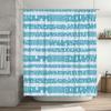 Blue Striped Waterproof Shower Curtain Modern Bathroom Decorations for Bathrooms Rectangular Design with White Pattern Print Mad
