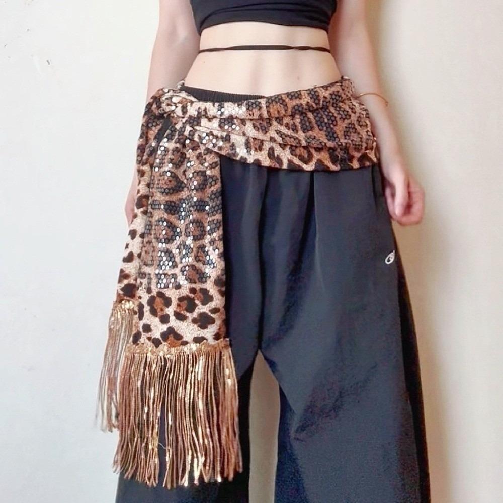 

Hip-hop Jazz Dance Hip Scarf Y2K Cargo Pants Waist Band Waist Accessories Silver Long