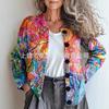 (3D Digital Printing) New Geometric Cardigan Sweater Jacket Women's Clothing Early Spring