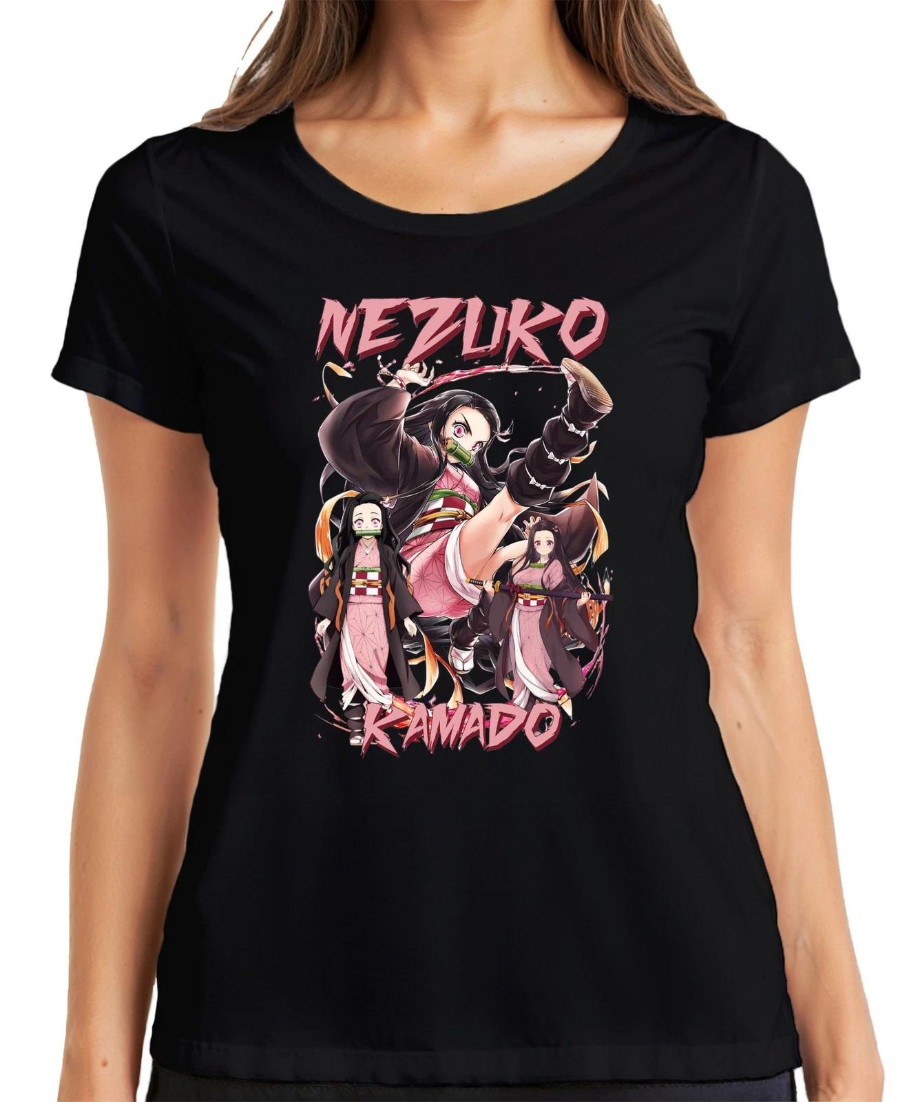 Nezuko Kamado Anime Kimono Bambus Dämonenjäger Geschenk Cosplay Damen T-Shirt S