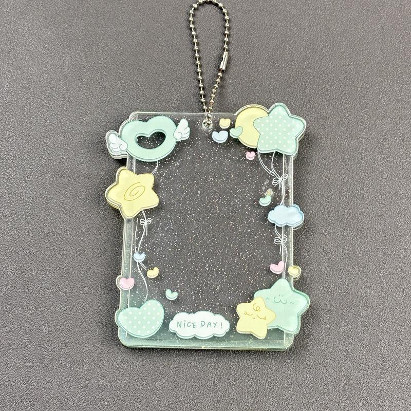 Portacarte Acrilico Glitterato Stile Coreano per Esporre Photo Card e Polaroid da Tre Pollici