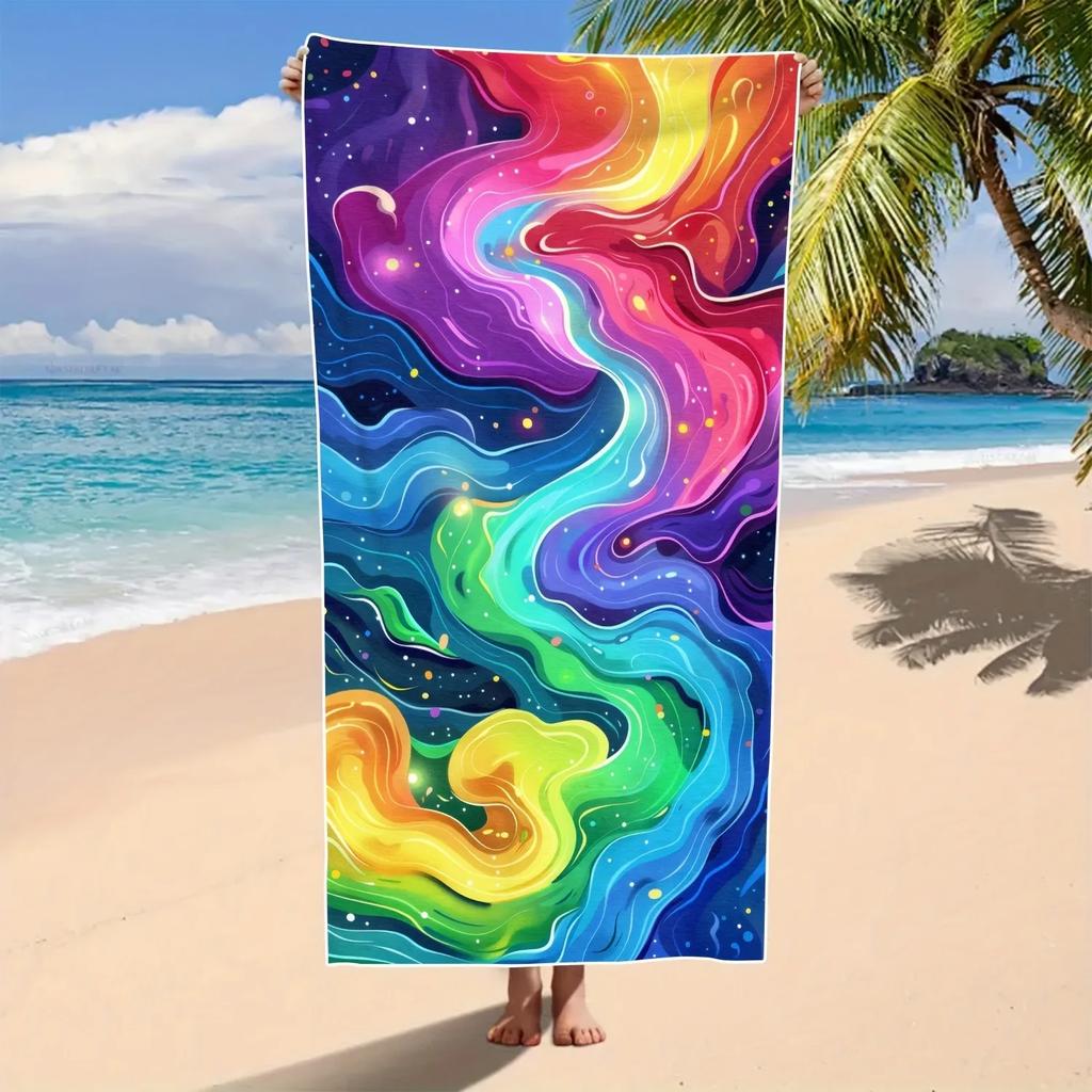 Galaxy Swirl Print Bath Towel - Soft Absorbent Towel for Space Enthusiasts, Vibrant Design for Everyday Use and Comfort