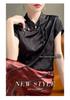 Women's 2025 Spring/Summer Chinese Faux Silk Jacquard Shirt - National Trend Tang Suit with Stand Collar and Diagonal Placket