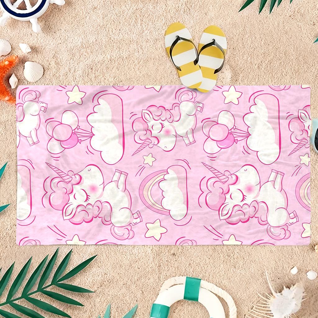 1pc Unicorn Beach Towel Quick-drying Super Absorbent Suitable for Swimming Beach Pool Gym Summer Gift for Friends And Families