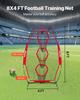203.2 X 101.6mm Football Trainer Throwing Net, Training Throwing Target Practice Net with 3 Target Pockets, Knotless Net Includes Bow Frame and