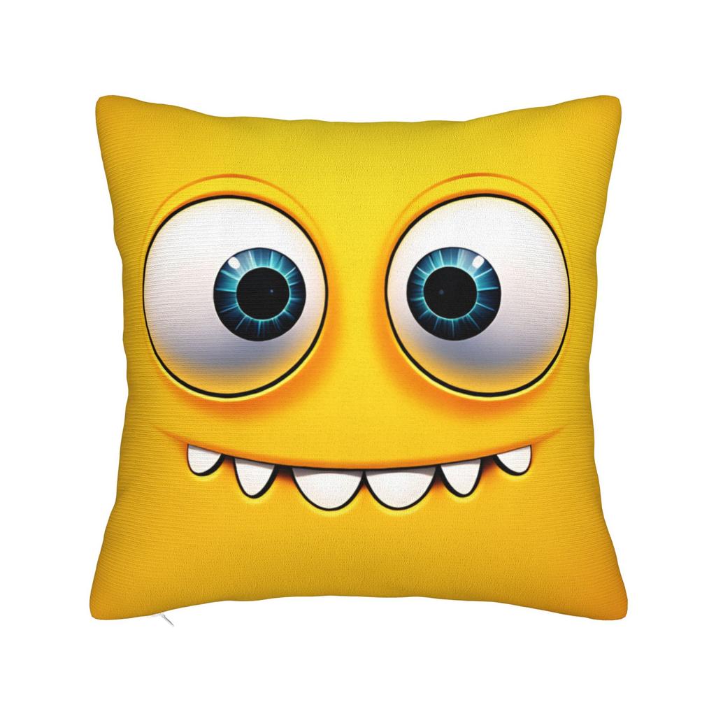 Cartoon Face Meme With Two Eyes Pillow Case Soft Pillow Cover Kawaii Pillowcases For Sofa Couch Bed Living Room