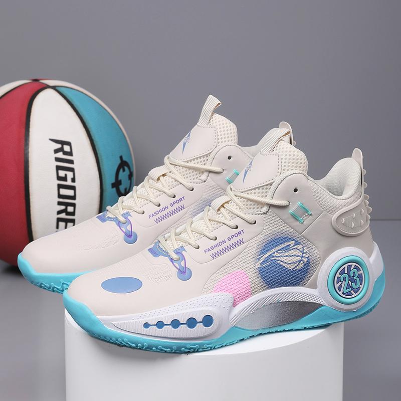 Mens Basketball Shoes Outdoor Field Training High-top Leather Wear-resistant Comfortable Sports Shoes for Men Basketball Boots