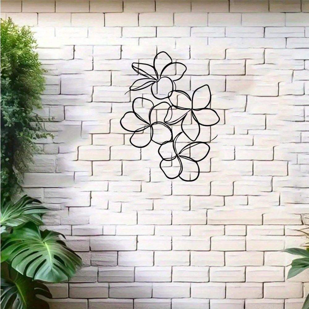 Vintage Plumeria Metal Wall Art Iron Mural Statue Home Decor Gift
