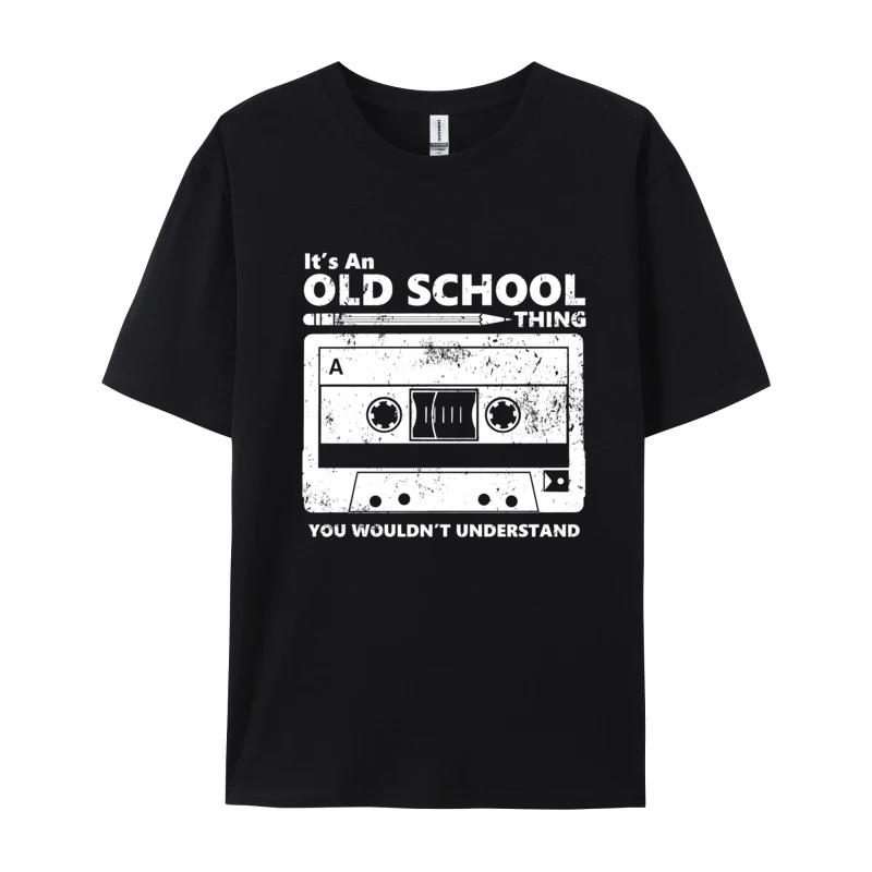 Vintage Unisex Tshirts Old School Skool Cassette Tape 2024 Discount All Cotton Top Tshirts Comfortable Soft Texture
