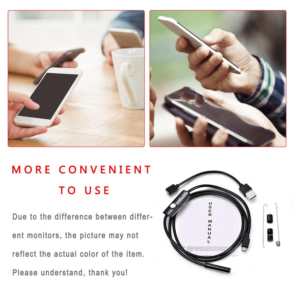 Buy Inpetal USB Phone Endoscope 7mm Cell Phone Directly Connected Inspection Endoscope at
