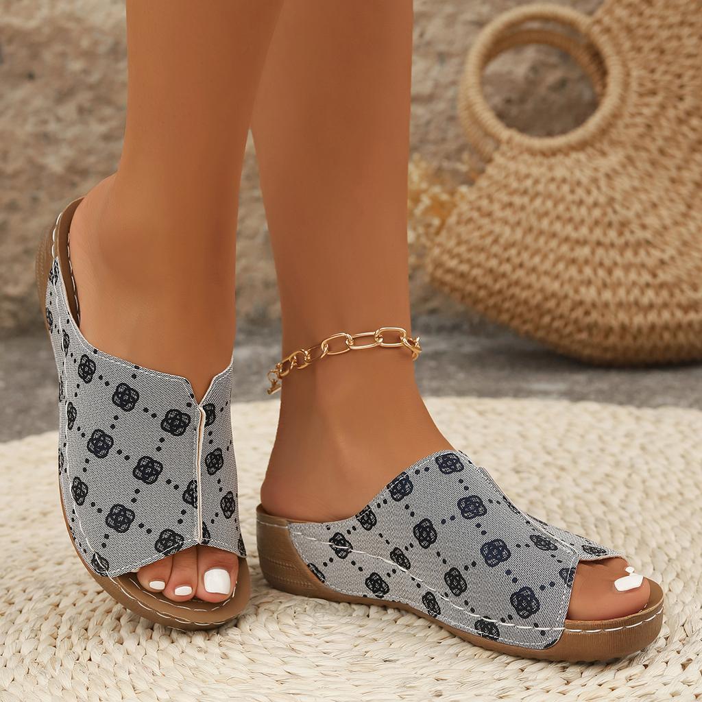 Mode Damen Sandalen 2024 Neue Sommerschuhe für Damen Niedrige Absätze Sandalen 2024 Trend Hausschuhe Sommer Damen Schuhe Sandalias Mujer