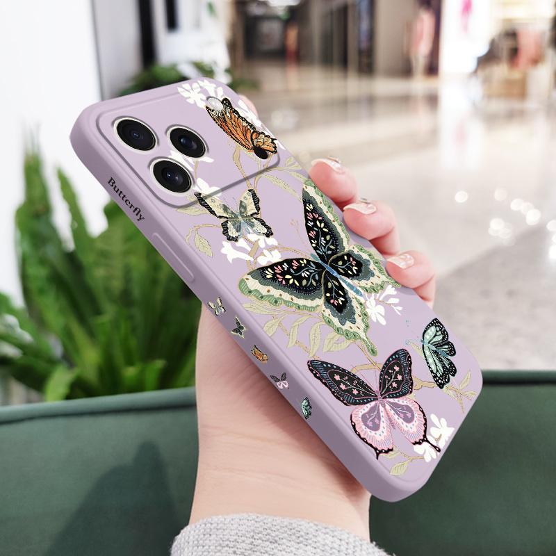 

Queen Butterfly Phone Case For iPhone 17 Air 16 16e 15 14 13 Pro Max Plus Mini Liquid Silicone Soft Cover iPhone 15