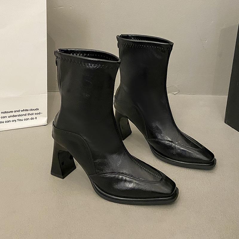 Damen Hohe Absätze Stiefeletten Klobig Mode Kleiderschuhe Designer 2026 Winter Chelsea Boots Damen Neue Goth Pumps Femme Zapatos