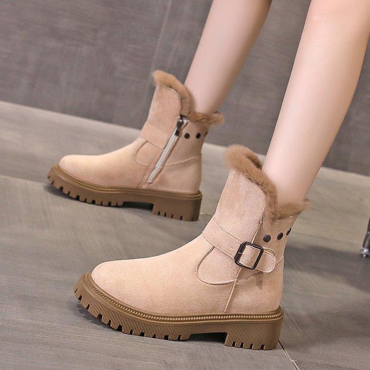 Soft leather version · Short boots Non-slip large cotton shoes High-top women's winter velvet women's shoes Thickened warm snow boots