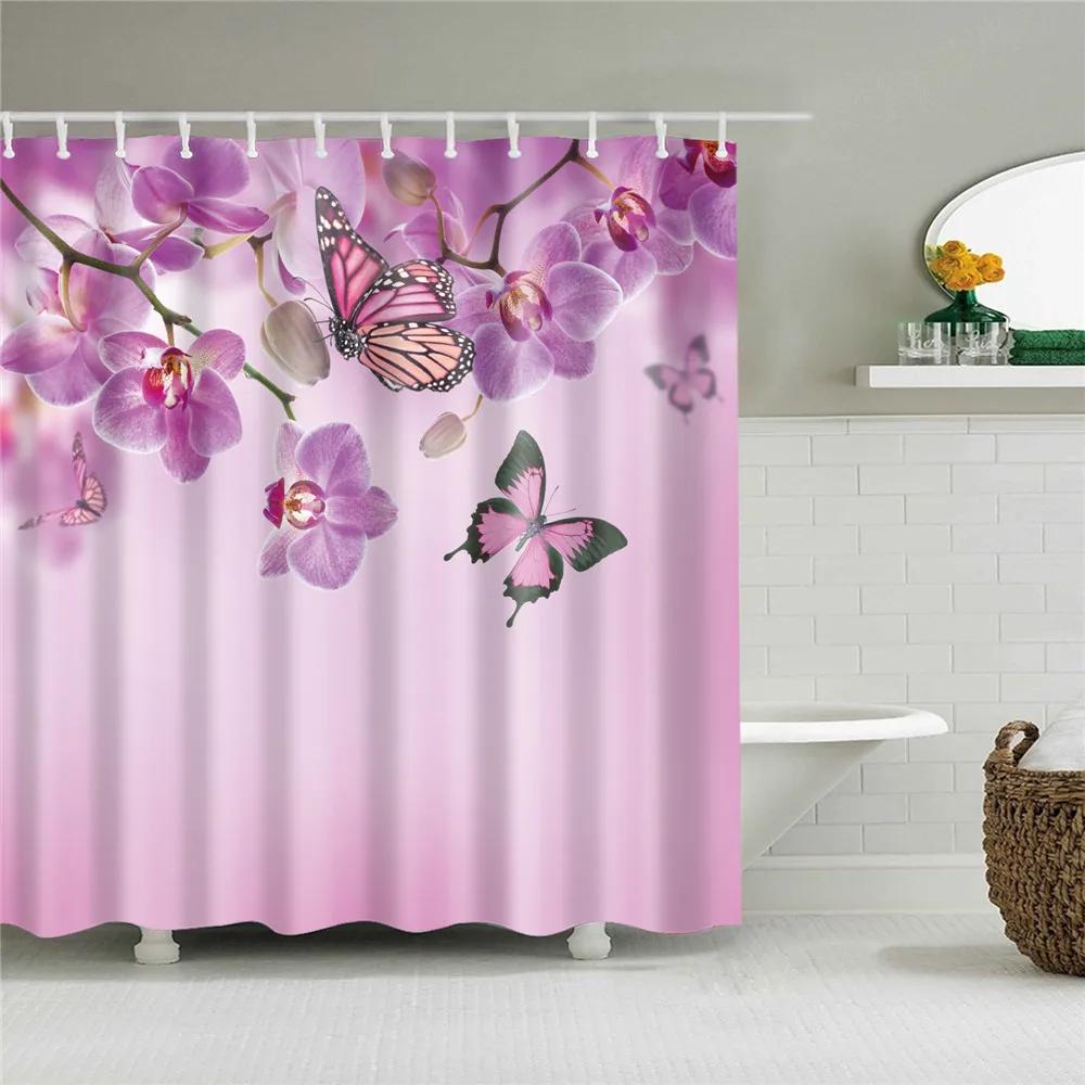 Colorful Trees Flower Palm Sunflower Bathroom Curtain Waterproof Polyester Shower Curtain Bath Curtain For Bathroom With Hooks