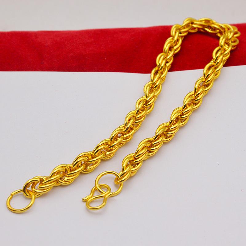 Alloy Gold Plated Bracelet Imitation Gold Snake Bone Chain Twisted Chain Hip Hop Punk Bracelet