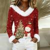 Long Sleeve Shirts For Women Cute Tops Christmas Prints Tees Blouses Casual Plus Size Basic Tops Pullover