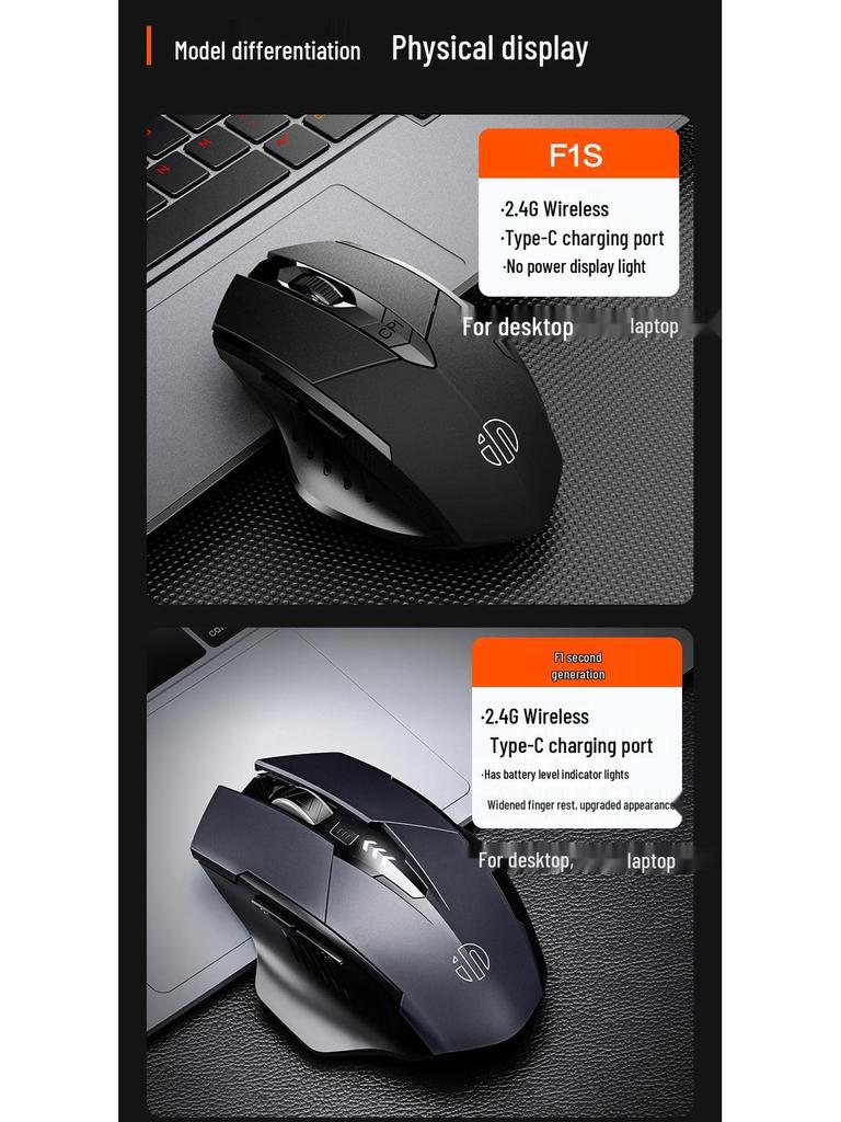 Rechargeable Bluetooth Wireless Silent Mouse for Office and Gaming - PM6