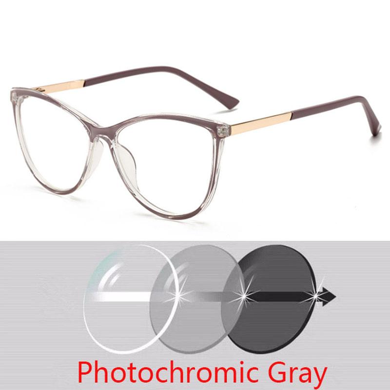 Blue Light Blocking Cat Eye Nearsighted Eyeglasses Spring Hinges Unisex Oval Prescription Spectacle 0 -0.5 -1.0 -2.0 To -6.0