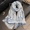 Summer Silk Scarf Female Imitation Silk Printing Long Scarf Thin Shawl With Decorative Leopard Print Tencel Cotton Beach Towel