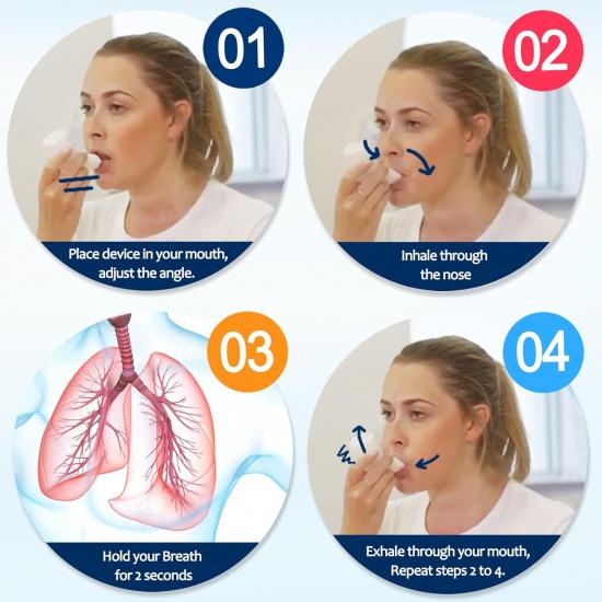 Breathing Exercise Device for Lungs, Acapell Flutter Valve, Natural Mucus Clearance and Lung Expansion Device, Lung Exerciser Device