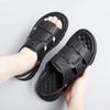 Men's Sandals 2024 Summer Fashion Comfortable Waterproof Anti Slip Leather Sandals Soft Sole Slippers Breathable Casual Shoes