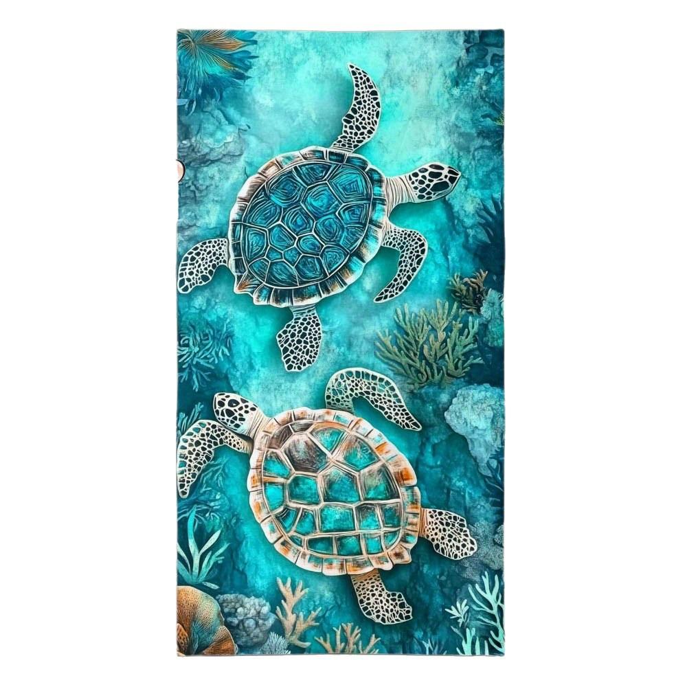 

Shore Stylish Swimming Towel Absorbent Beach Blanket Sea Turtle Beach Towel Summer 55.12x27.56 in-Turtle Pattern