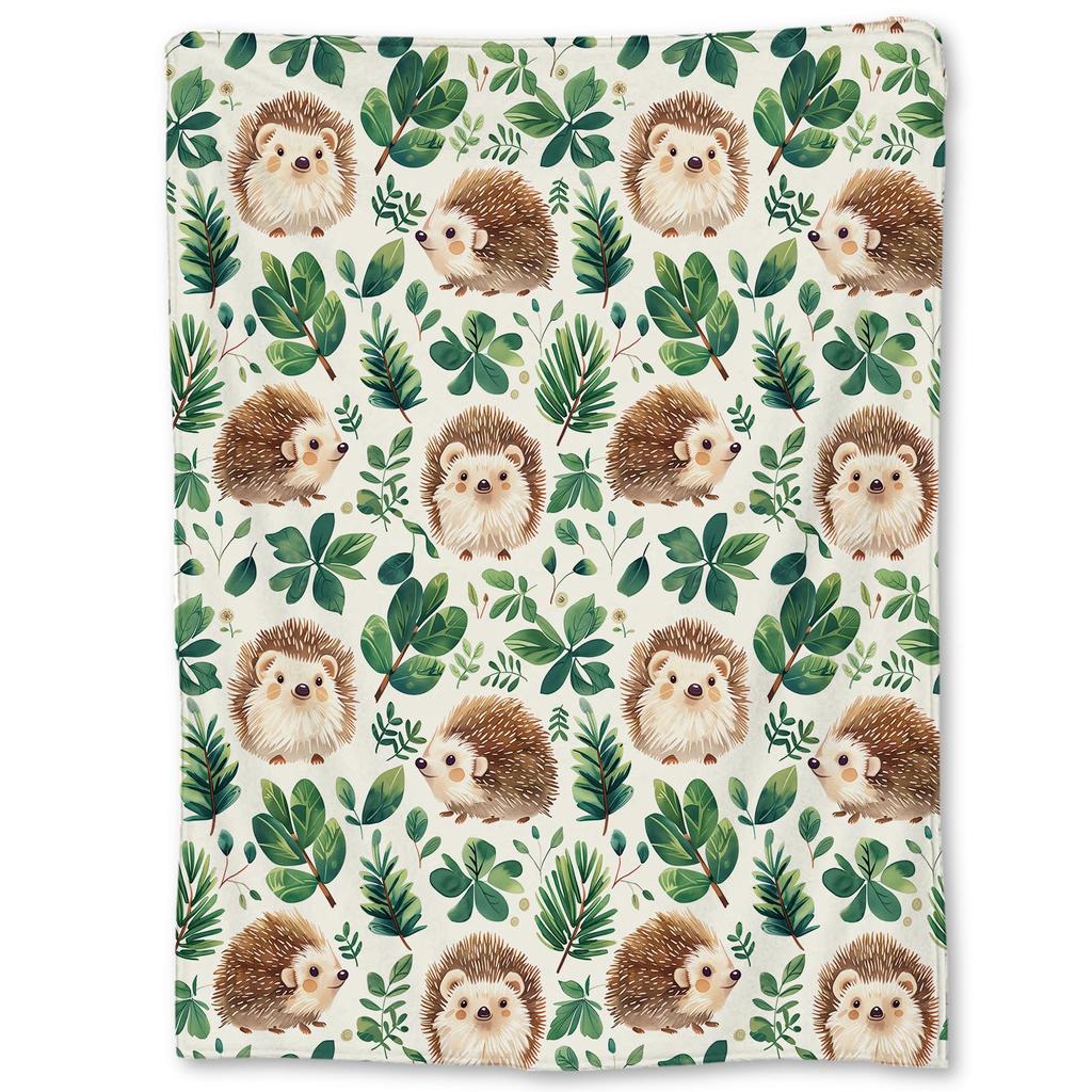 Cute Hedgehog Throw Blanket Super Soft Cozy Lightweight Fuzzy Comfy Flannel Blanket Plush for Couch, Sofa, Bed, Travel, Camping