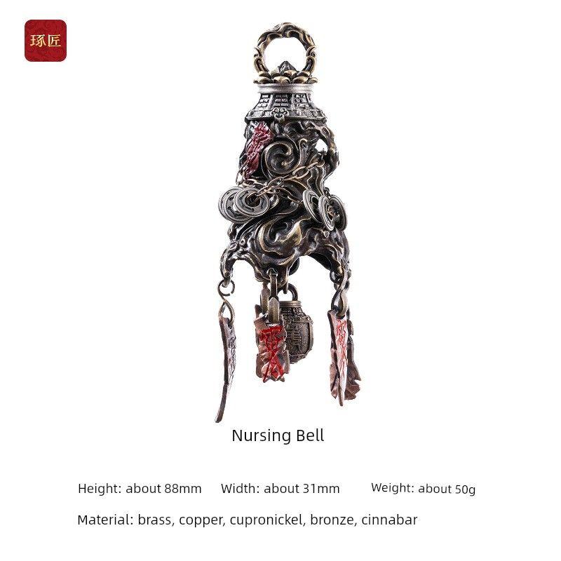 

Nursing Student Ling Zhujiang National Style Original Retro Style Copper Bell Pendant Car Key Ring Decorative Pendant Loud Sound Nursing Bell