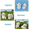 6 Pcs Mini Sheep Figures: Garden Miniature Sheep Statues Resin Goat Lamb Garden Livestock Statues Fairy Garden Sheep Toy Resin Sheep Figure Small Lamb