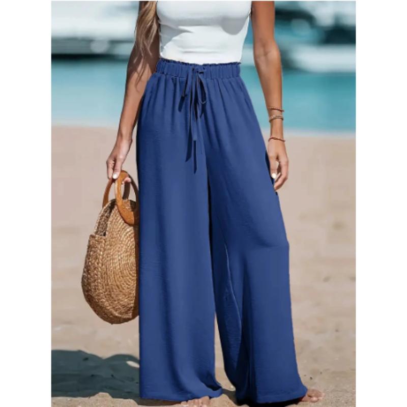 Atmungsaktive Weite Hosen Damen High-Waist Hosen Locker Lässig Elegante Hosen für Frühling und Sommer