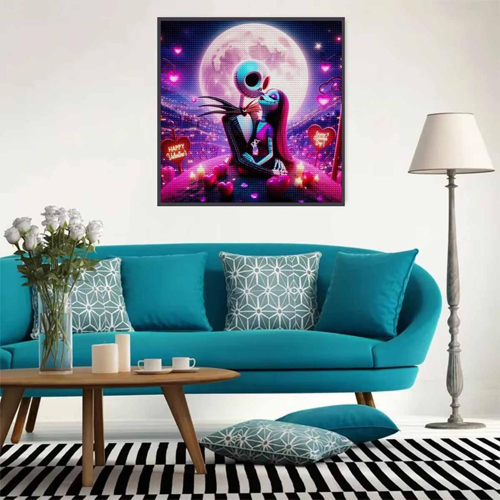 5D DIY Diamond Painting Kit, Skeleton Lover, Adult Beginner 5D Round Diamond Embroidered Crystal Mosaic Crafts, Suitable for Home Wall Settings