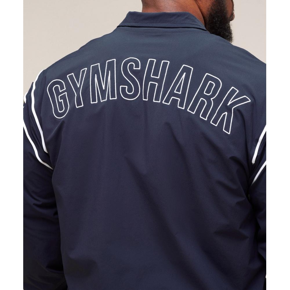 Gymshark Retro Crinkle Track Jacket Heavy Blue A2c1c Uctn