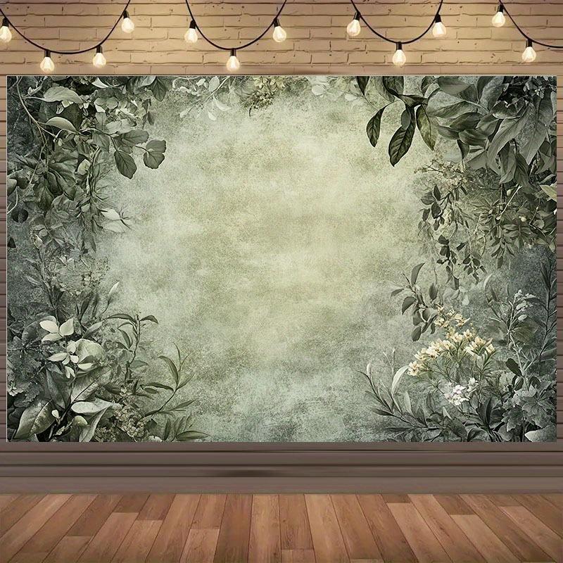 1 piece of natural flower greenery background fabric - high-quality polyester fabric 100x150cm