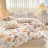 Fresh Flowers Quilt Cover 100% Cotton Zipper Duvet Cover High Quality Skin-friendly Comfortable Bedding for Kids Teens Adults
