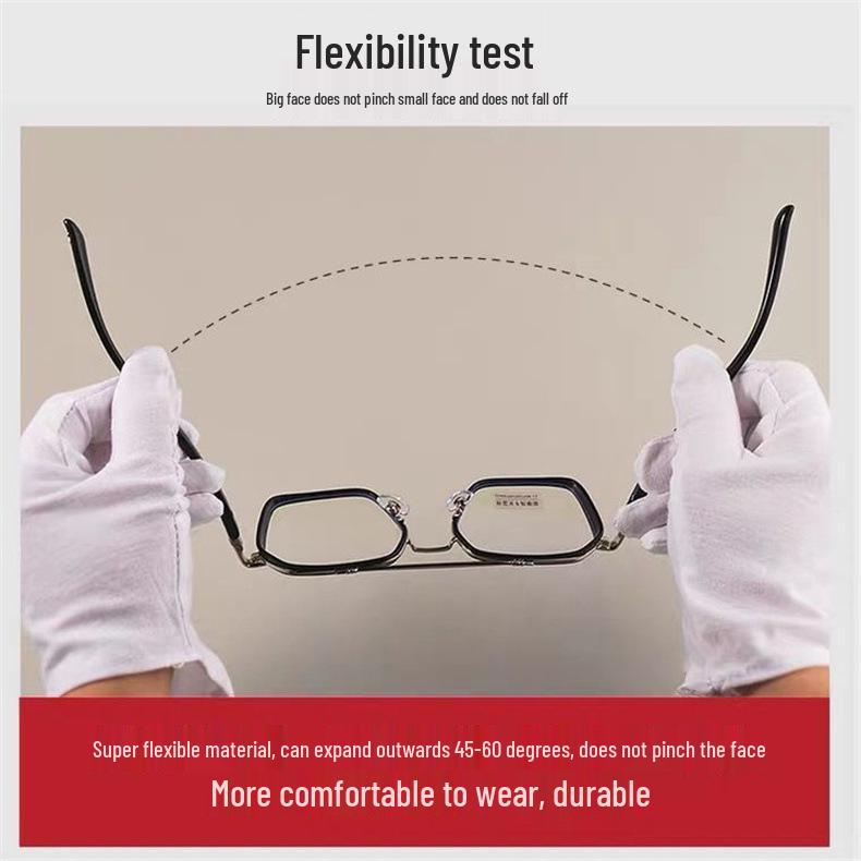 William Chan Anti-Blue Light Retro Large Frame Glasses with Double Bridge, Fashionable Myopia-Ready.
