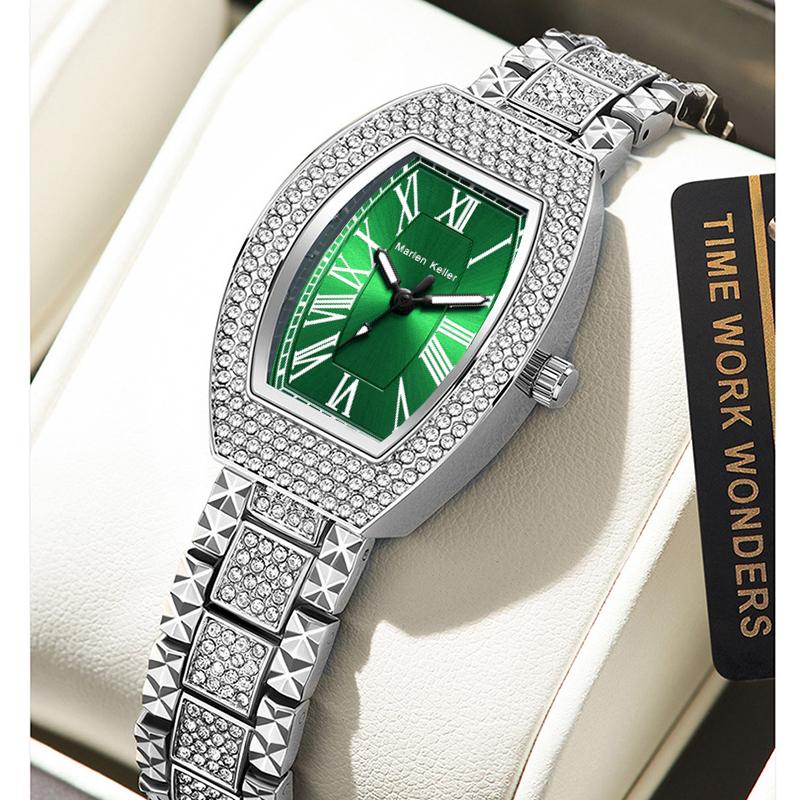 Tonneau Full Diamond Luxury Women Watches Quartz Fashion Ladies Bracelet Wristwatch Females Gifts Relogio Feminino