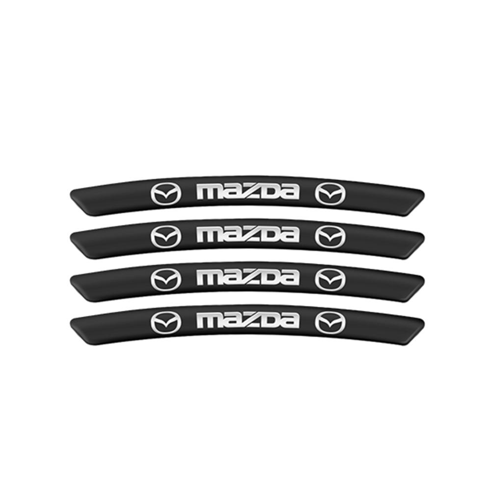 4pcs Aluminum Car Badge Wheel Hub Stickers Auto Rims Decoration Decal For Mazda Speed Demio Axela MS 3 5 6 BK CX-5 CX-3 CX7 CX-7