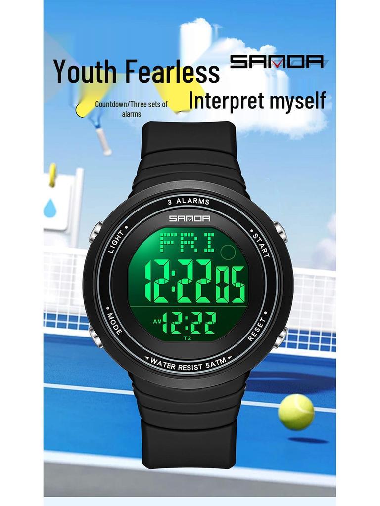 Sanda Waterproof Multifunction Luminous Sports Watch - Unisex Outdoor Fashion with Alarm Clock