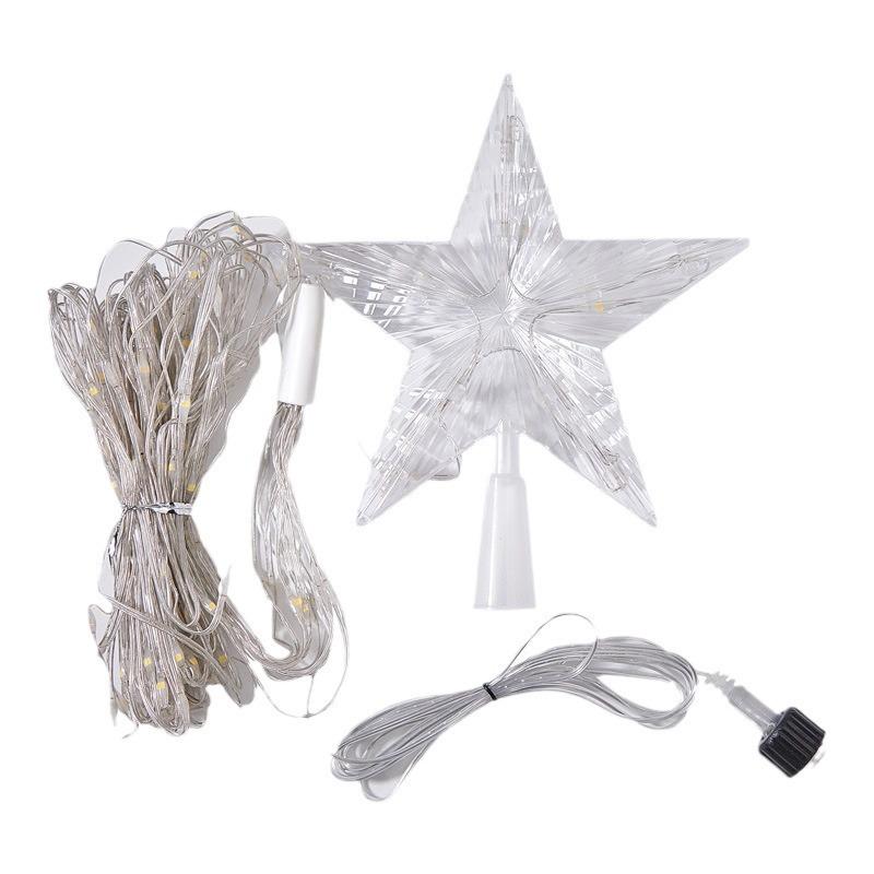 Pentagram LED Waterfall Tail Lights: Decorative Leather Wire Star String Lights for Christmas & Holiday Courtyard Decor.
