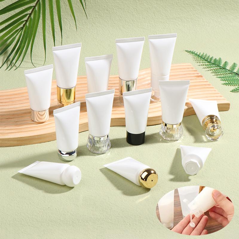 Białe 30G Kosmetyczne Miękkie Tubki Balsam Krem do Rąk Szampon Pojemnik na Płyn Tubka Pusta Butelka Przenośna Podróżna Butelka na Szampon