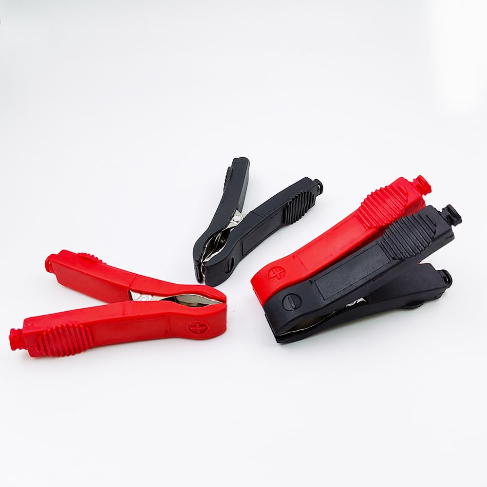 Set mit 4 Krokodilklemmen 35A 82mm Spannungsprüfklemmen Klemmen Robuste Isolierung