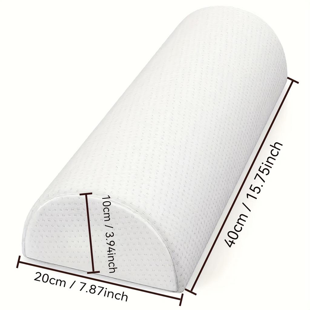 1 Piece Leg, Knee, Lower Back Pillow, Crescent Shape Viscoelastic Foam Pillow, Half Roll Pillow, Lower Back Relaxation