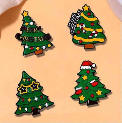 Fashion Christmas Tree Enamel Pin for Backpacks, Clothes, Women's Brooch, or Collar Pin