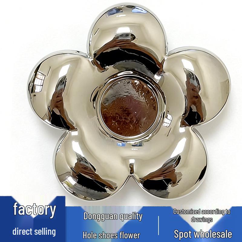 Metal Flower Shoe Charms - Decorative Accessories for Hole Shoes