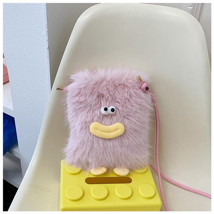 Plush Cartoon Shoulder Bag With Magnetic Closure For Daily Use