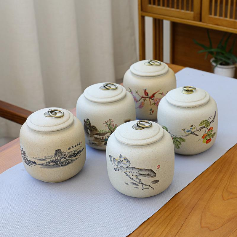 Lekki luksus ceramika gruboziarnista pojemnik na herbatę pojemnik do przechowywania ceramiczny duży japoński pojemnik szczelny odporny na wilgoć gospodarstwa domowego pojemnik na herbatę czarną herbatę zieloną herbatę Pu'er